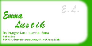 emma lustik business card